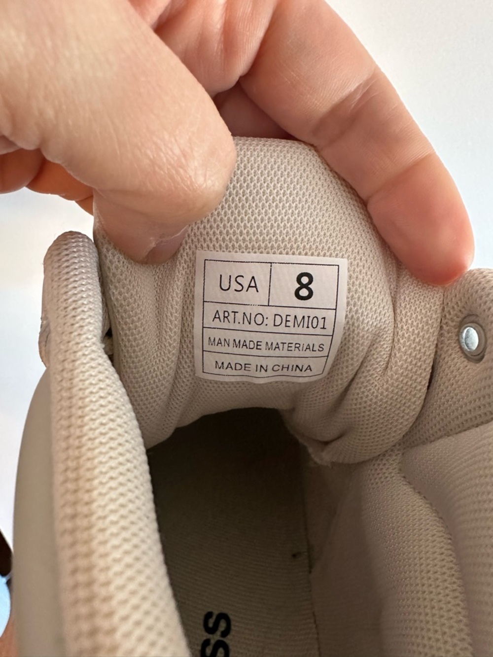 Cream Lace-Up High Top Sneakers - Picture 8 of 9